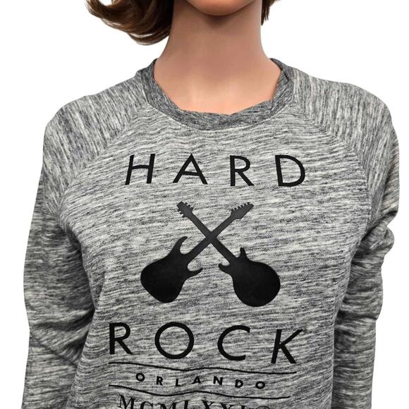 Hard Rock Cafe Orlando MCMLXXI Zipper Back Sweatshirt Sweater S Heather Gray - Picture 4 of 11